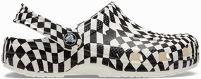 Kids' Warped Checker Classic Clog Crocs slip-on shoes for casual use