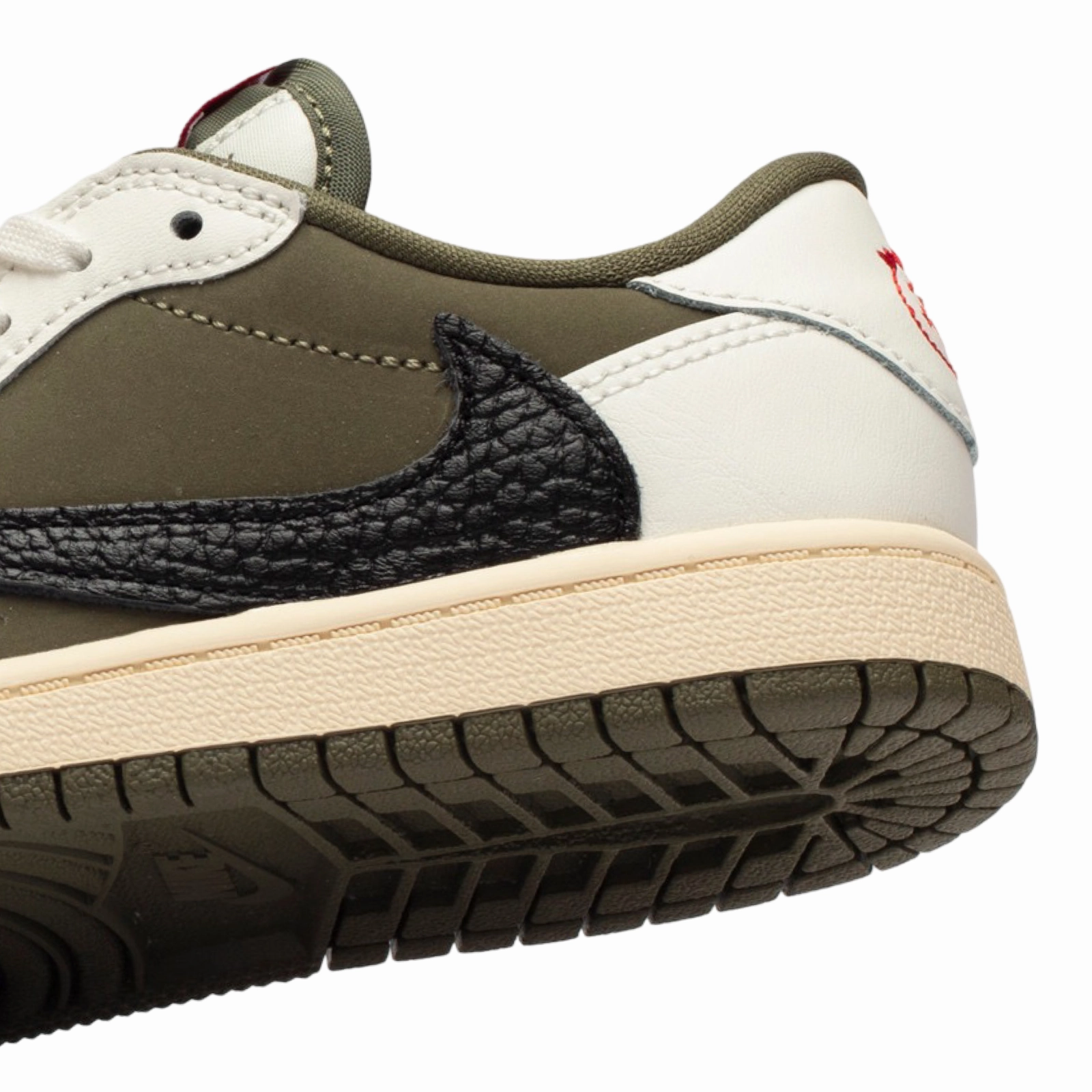 Kids Air Jordan 1 Low OG SP (PS) x Travis Scott Medium Olive Black White Basketball Shoes