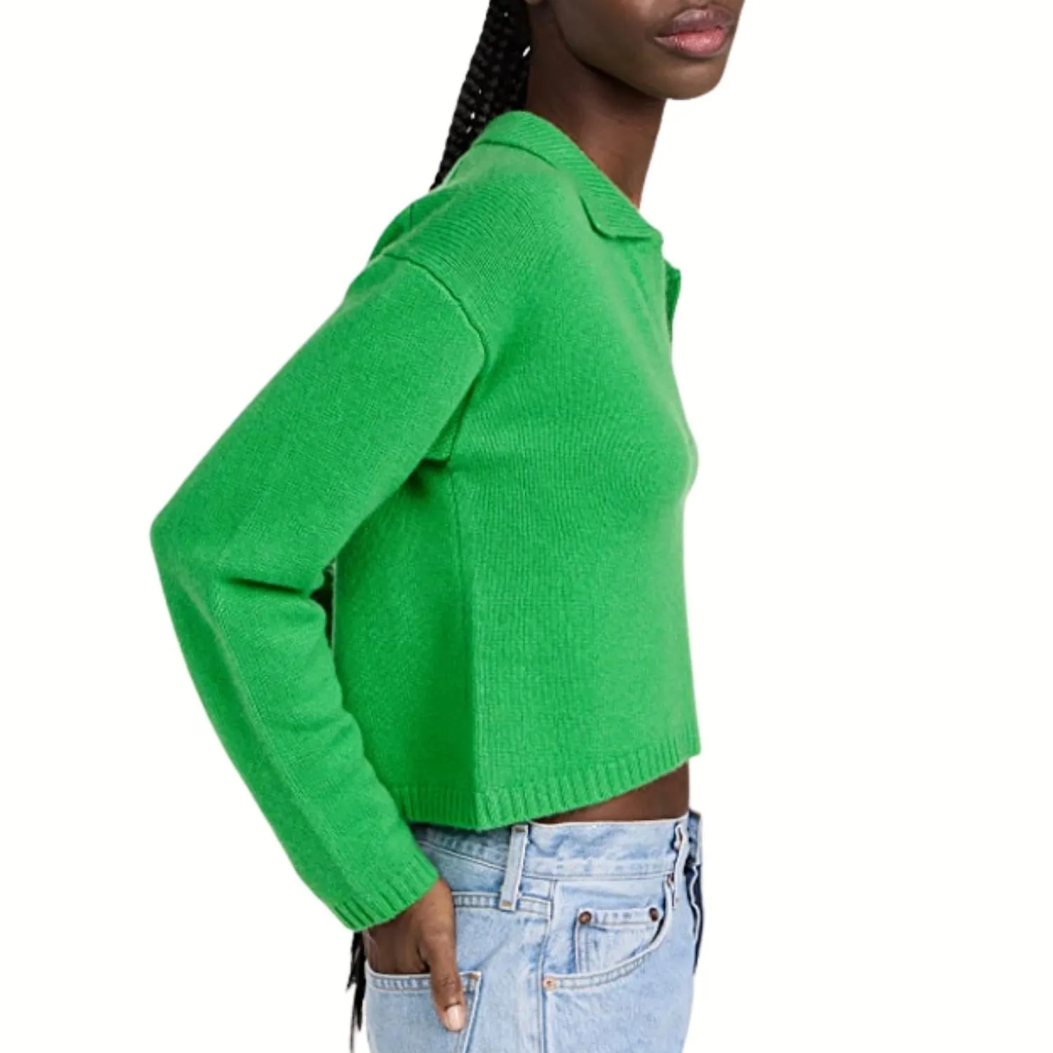 Lightweight Crop Collar In Bright Green