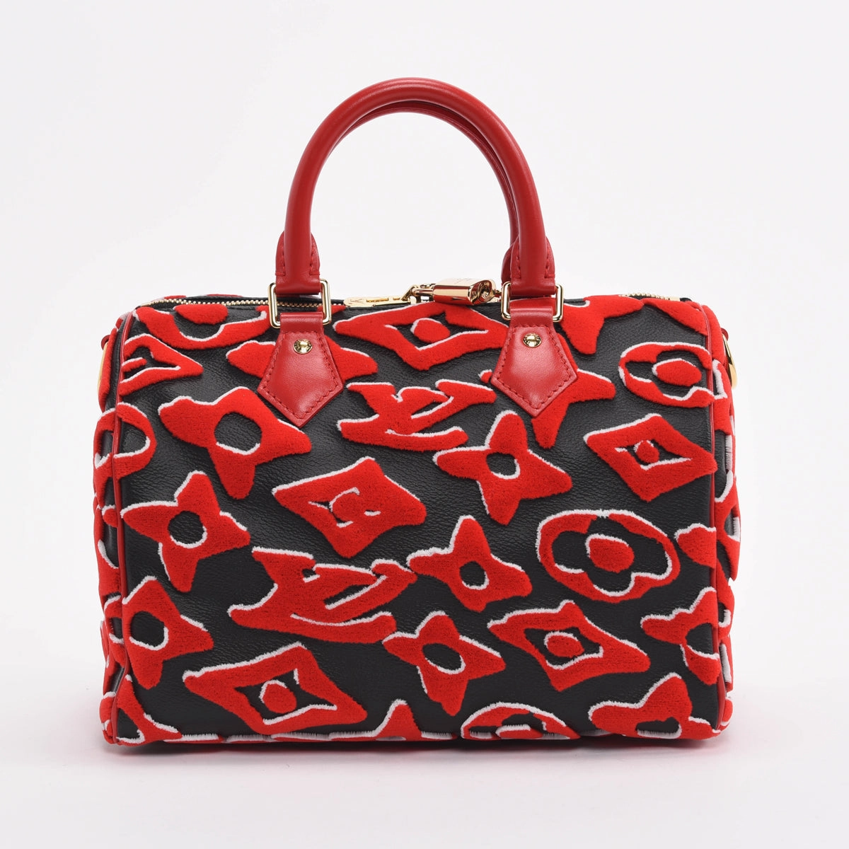 Louis Vuitton Black & Red Monogram Urs Fischer Speedy 25