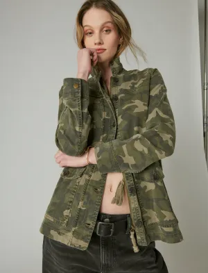 Lucky Brand Camo Printed Utility Jacket Green Multi Lucky Brand