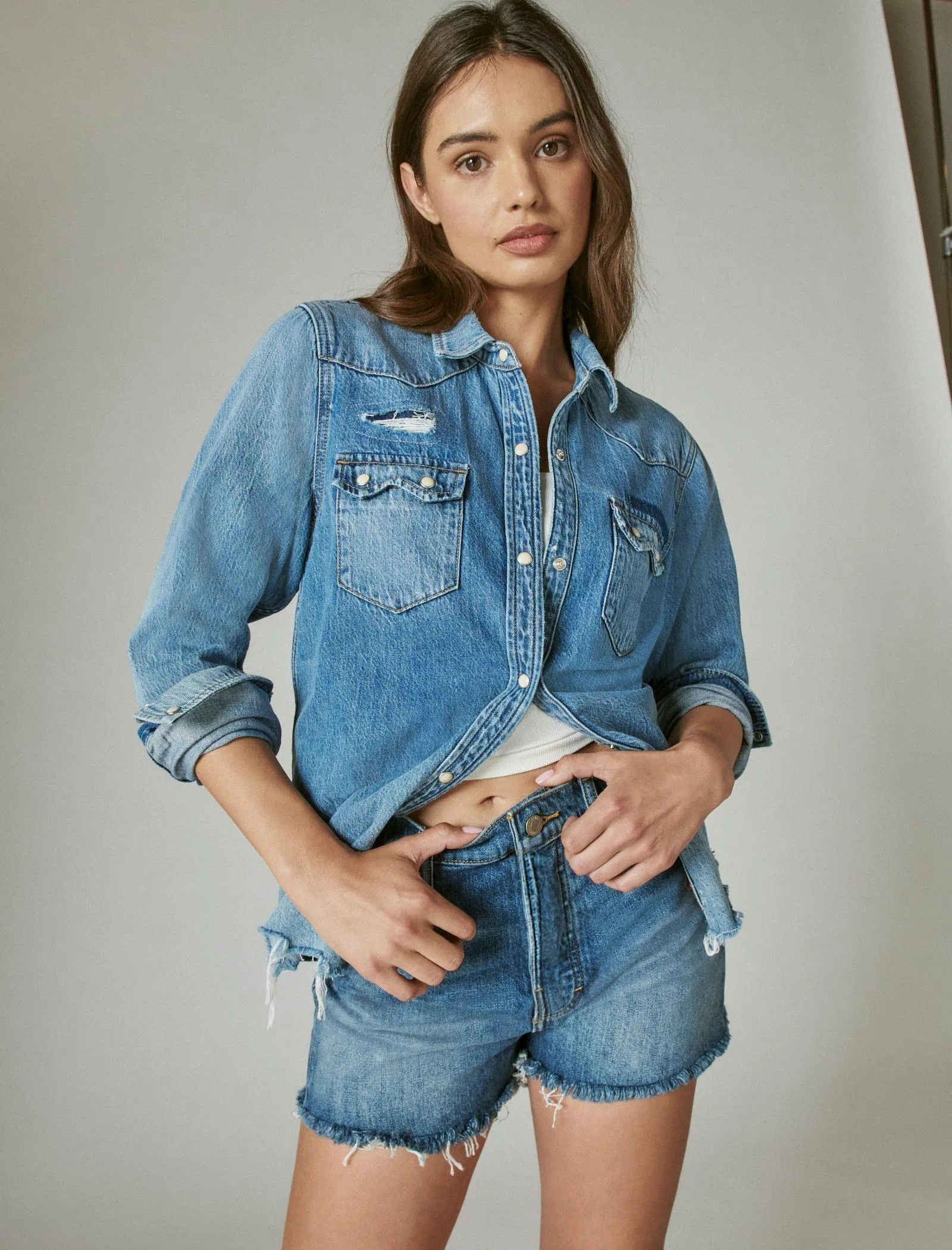 Lucky Brand Lucky Legend Rip And Repair Shirt North Star Lucky Brand