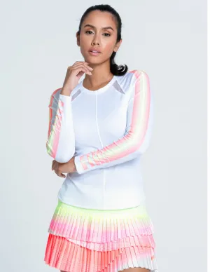Lucky In Love Women's Sunset Spin Long Sleeve Top - White Clothing Lucky In Love Women