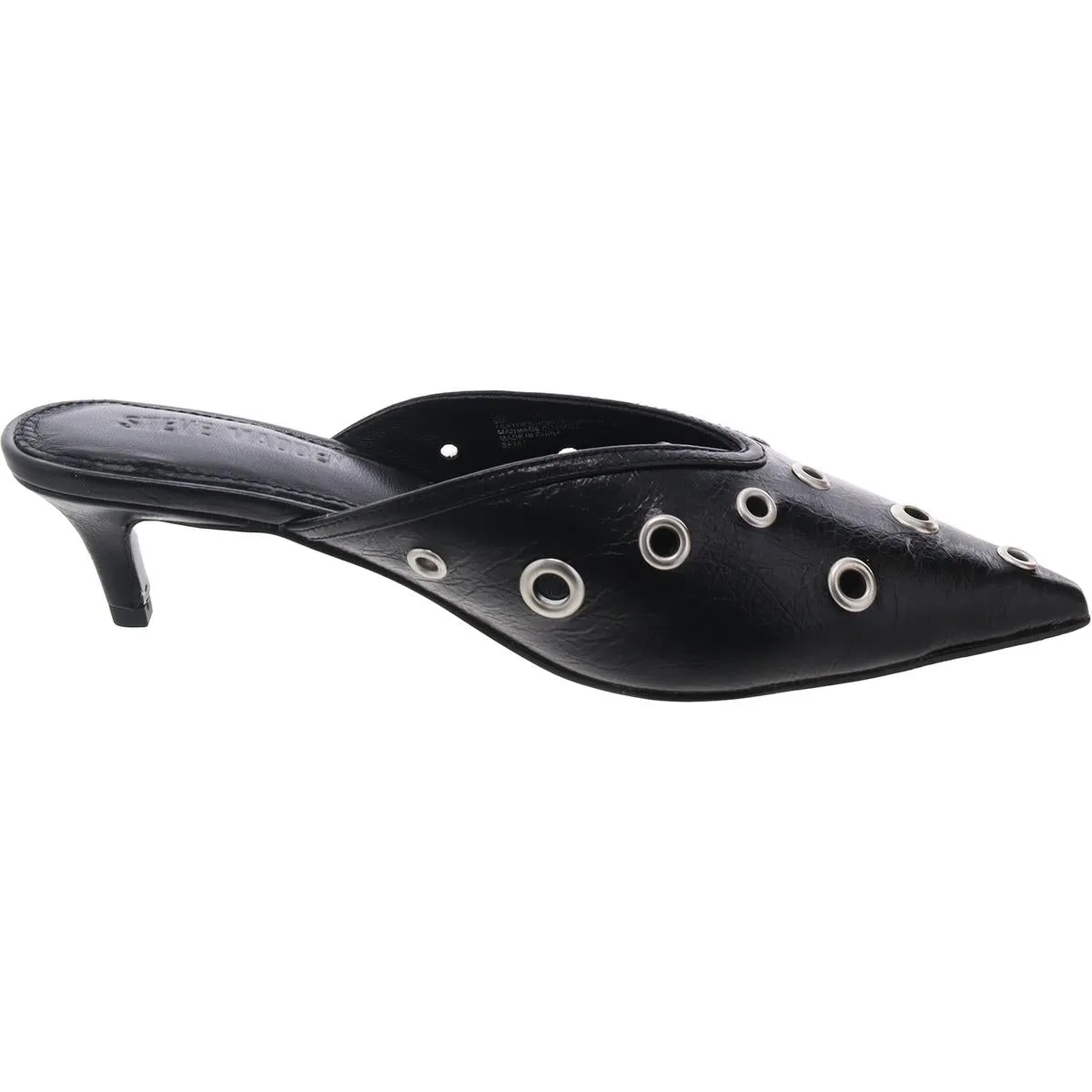 Luxely Womens Brogue Leather Kitten Heels