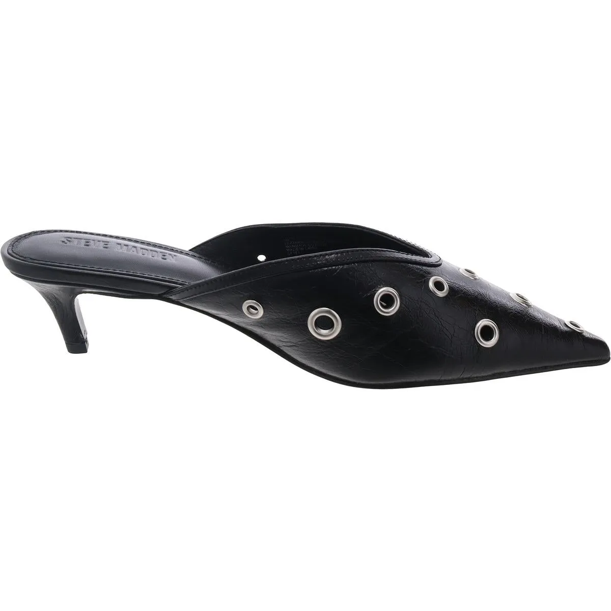 Luxely Womens Brogue Leather Kitten Heels