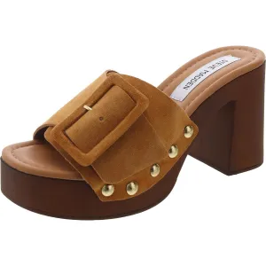 Marlena Womens Buckle Faux Suede Slide