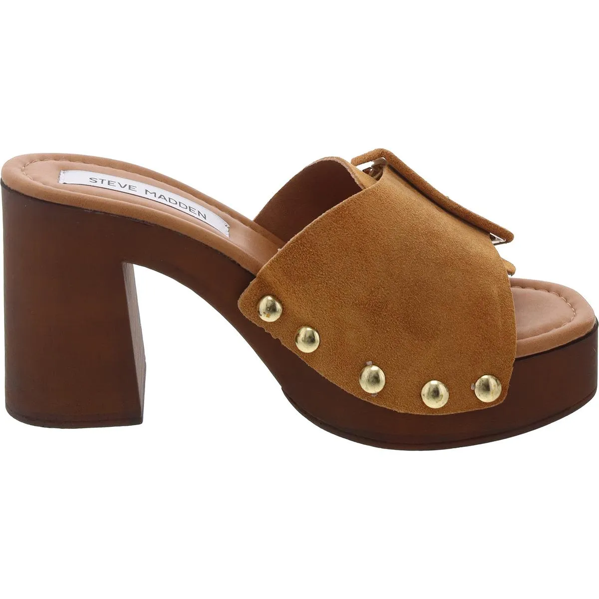 Marlena Womens Buckle Faux Suede Slide
