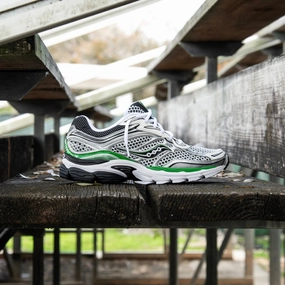 Mens Saucony ProGrid Omni 9 (Silver/Green) Saucony all-day comfort athletic sneakers