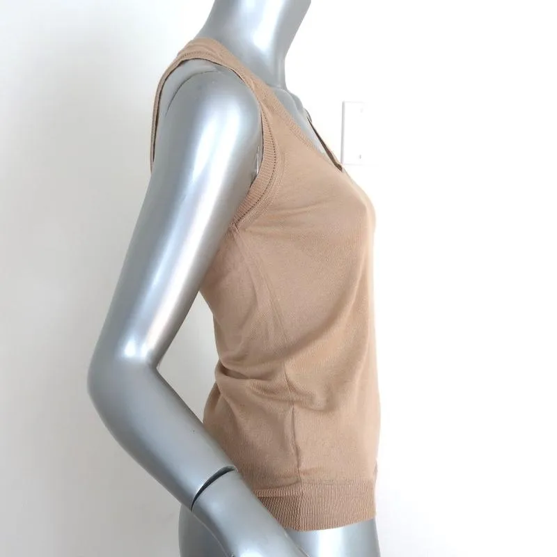 Miu Miu Tank Top Beige Cotton Knit Size 38
