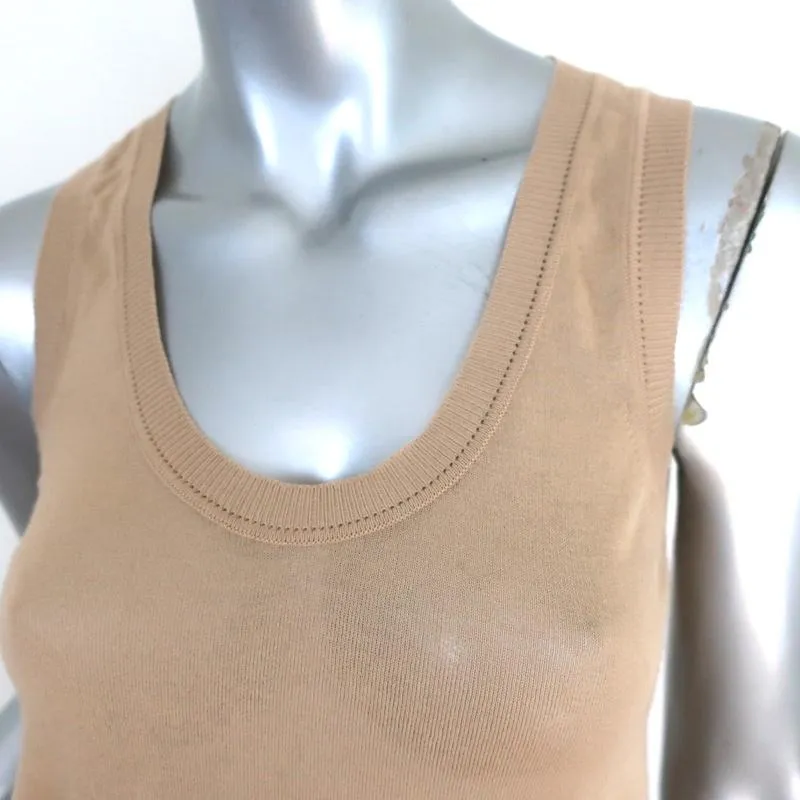 Miu Miu Tank Top Beige Cotton Knit Size 38