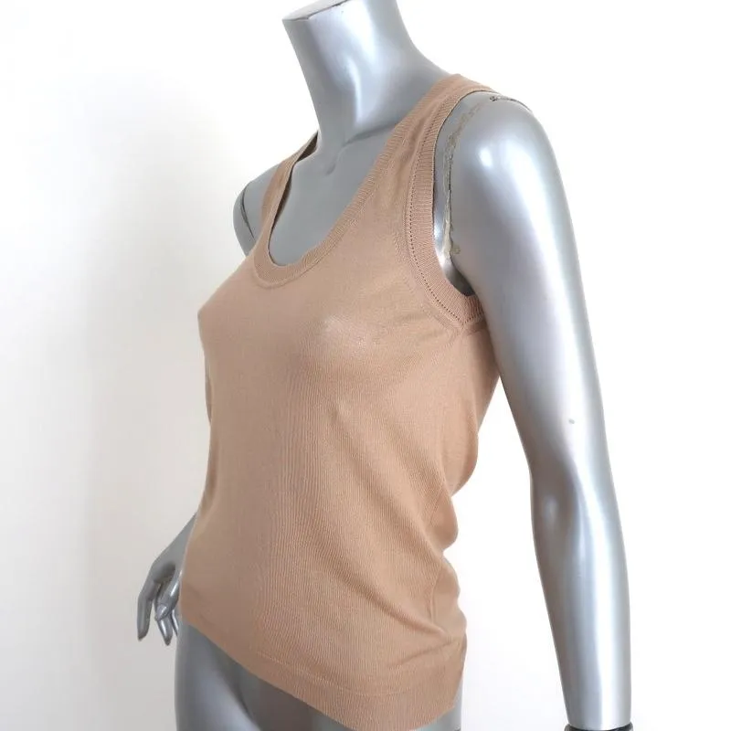 Miu Miu Tank Top Beige Cotton Knit Size 38