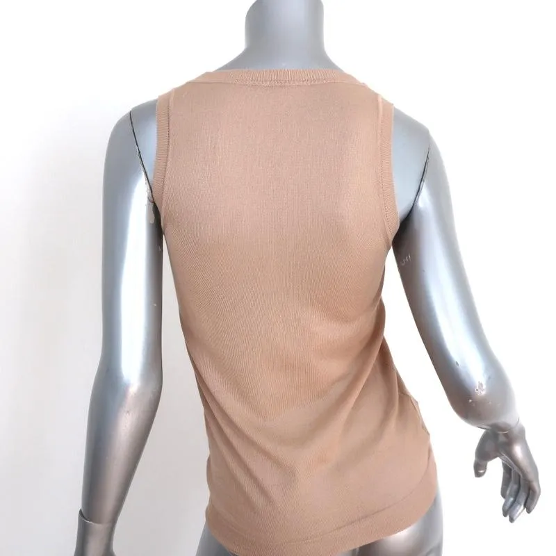 Miu Miu Tank Top Beige Cotton Knit Size 38