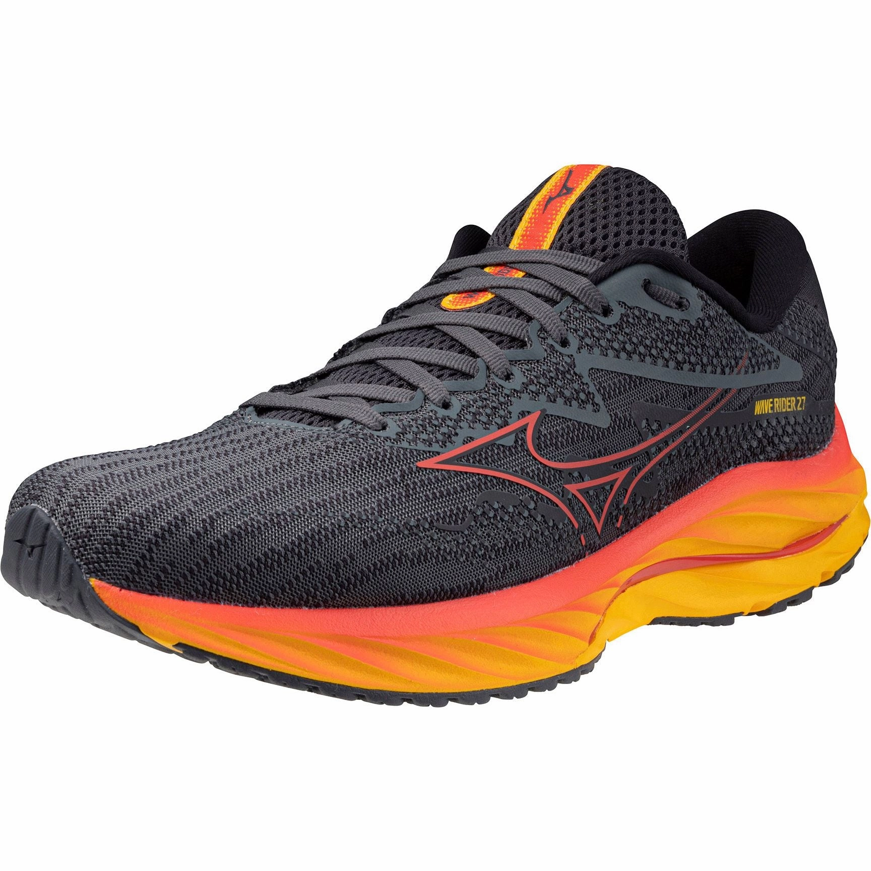 Mizuno Wave Rider 27 Mens Running Shoes - Grey Performance Sneakers