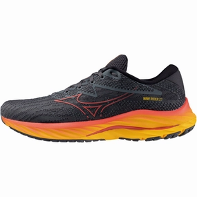 Mizuno Wave Rider 27 Mens Running Shoes - Grey Mizuno performance sneakers for training