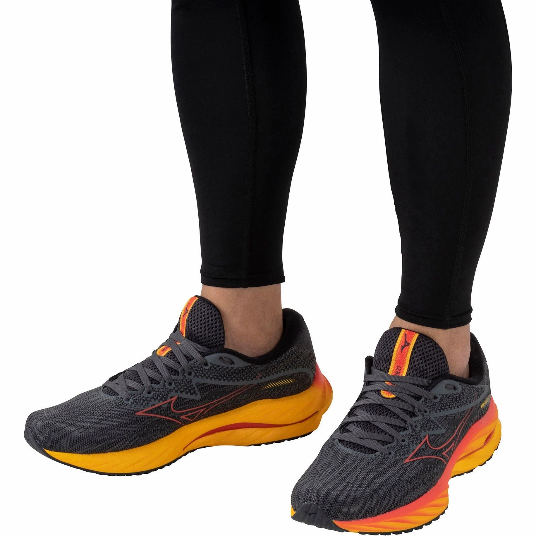 Mizuno Wave Rider 27 Mens Running Shoes - Grey Performance Sneakers