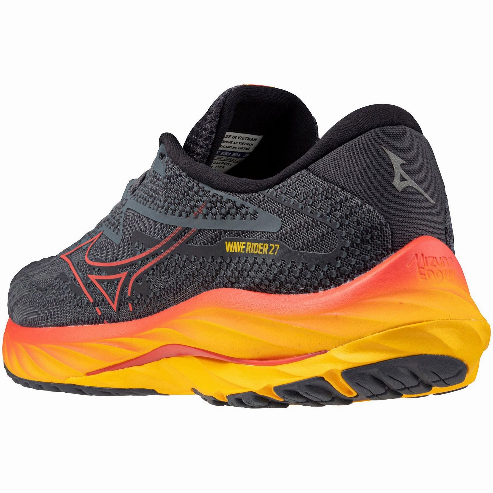 Mizuno Wave Rider 27 Mens Running Shoes - Grey Performance Sneakers