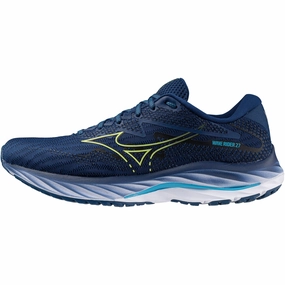 Mizuno Wave Rider 27 Mens Running Shoes - Navy Mizuno performance sneakers for training