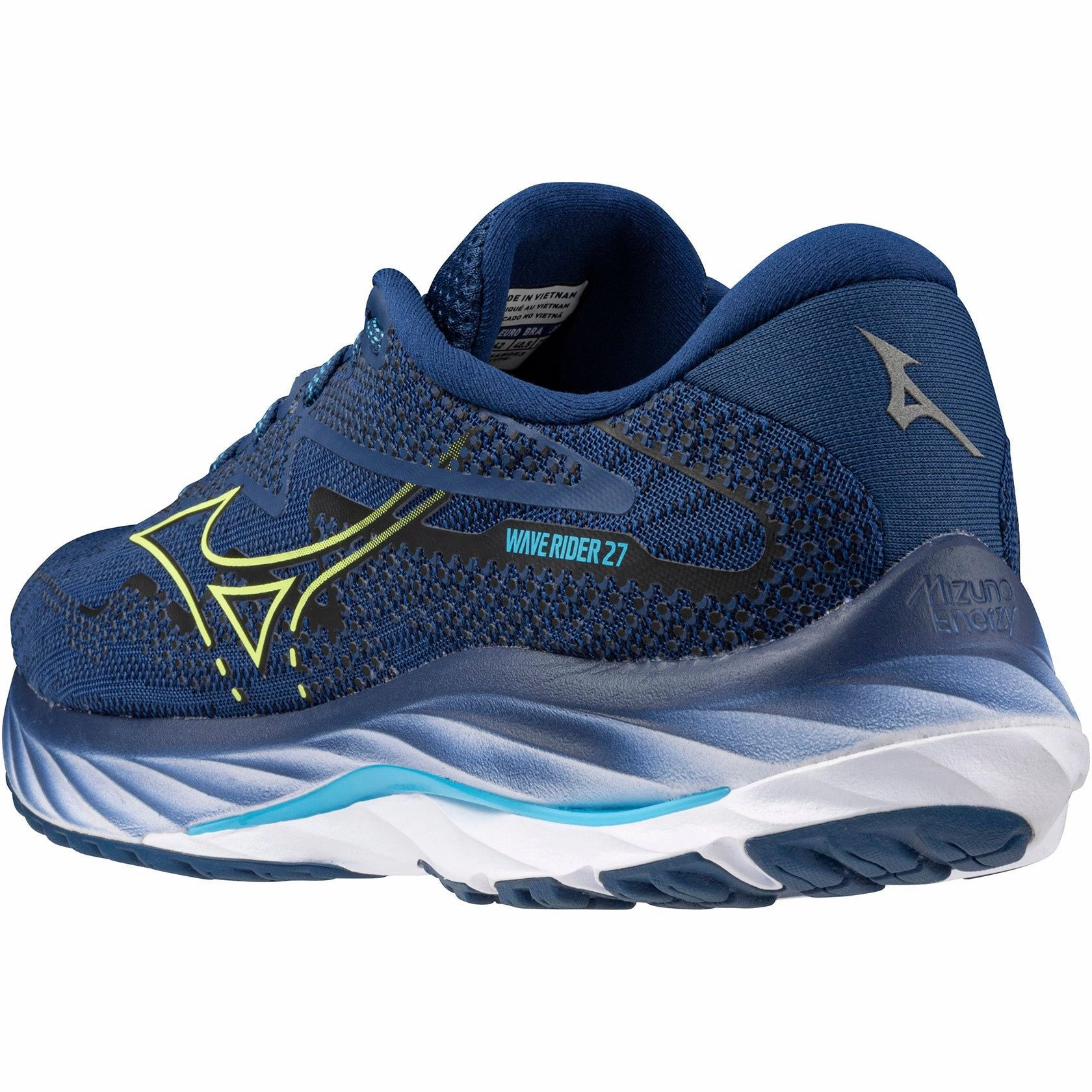 Mizuno Wave Rider 27 Mens Running Shoes - Navy Performance Sneakers