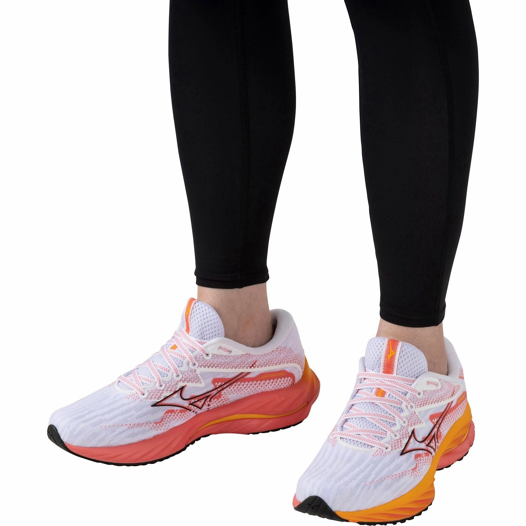 Mizuno Wave Rider 27 Womens Running Shoes - White Performance Sneakers