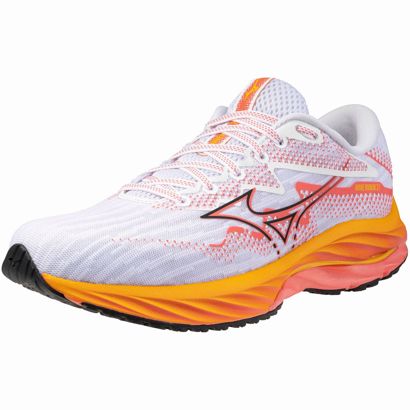 Mizuno Wave Rider 27 Womens Running Shoes - White Performance Sneakers
