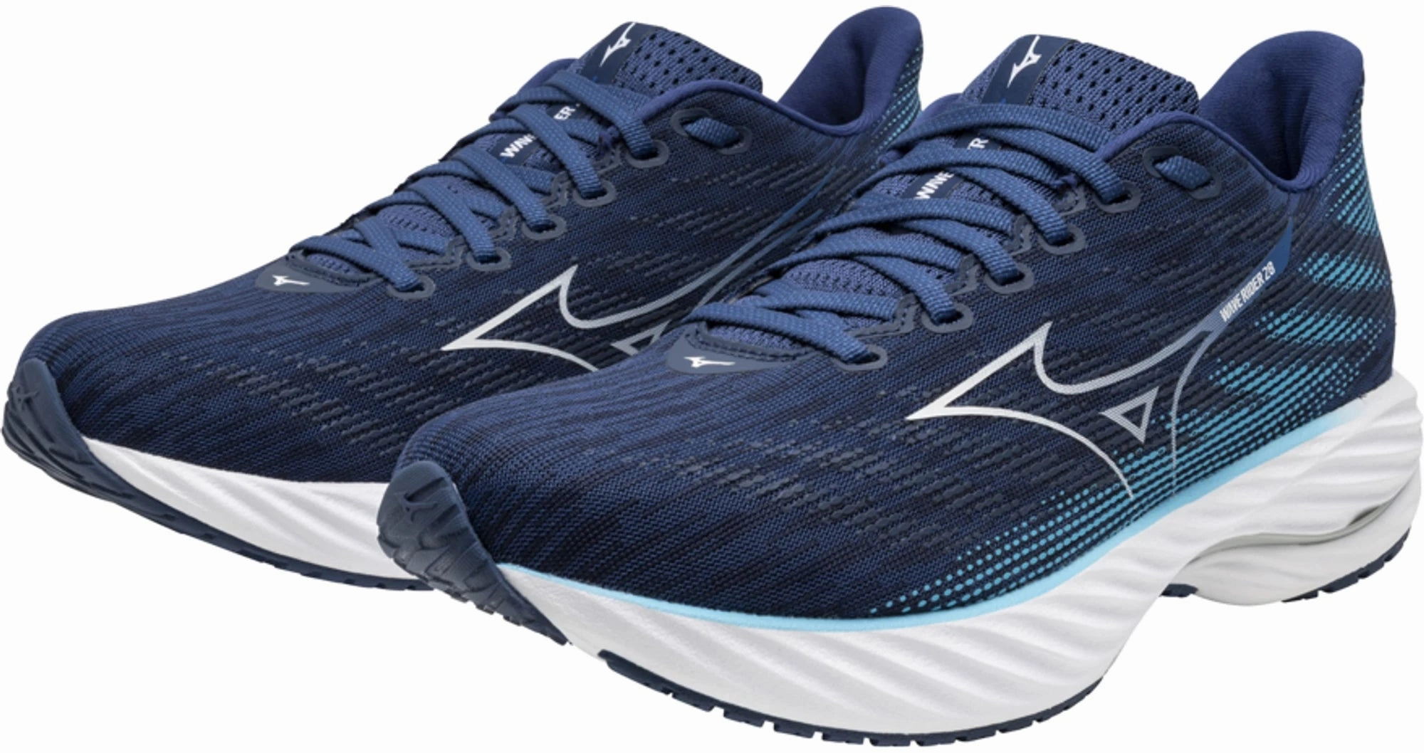 Mizuno Wave Rider 28 Mens Running Shoes - Blue Performance Sneakers