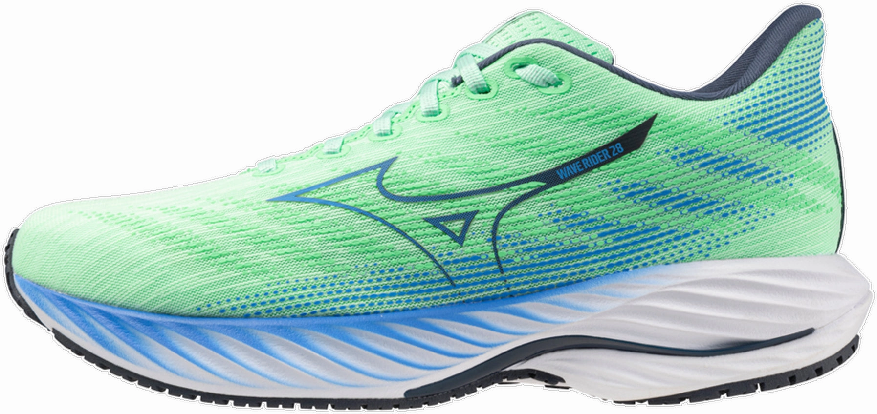 Mizuno Wave Rider 28 Mens Running Shoes - Green Mizuno performance sneakers for training