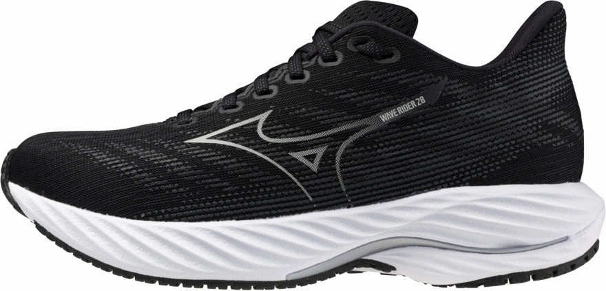 Mizuno Wave Rider 28 WIDE FIT (D) Womens Running Shoes - Black Mizuno performance sneakers for training
