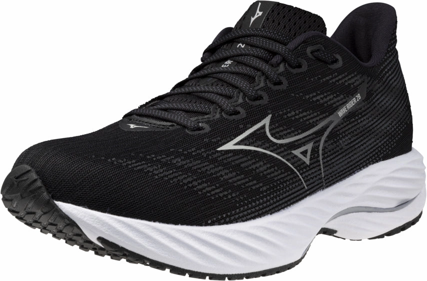 Mizuno Wave Rider 28 WIDE FIT (D) Womens Running Shoes - Black Performance Sneakers