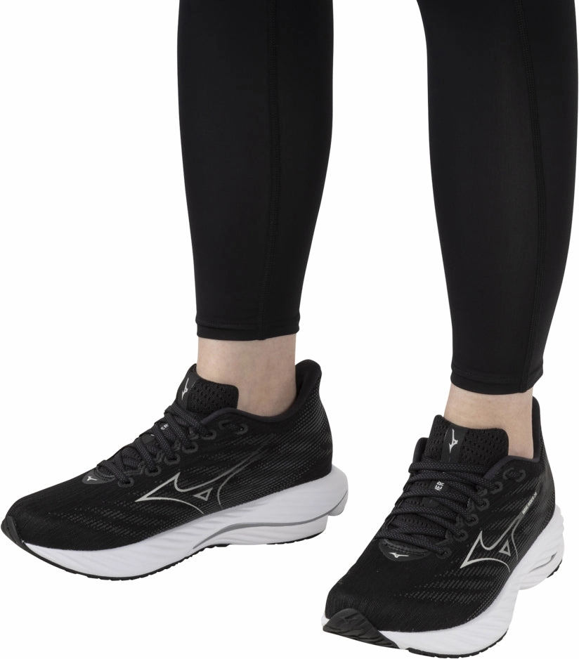 Mizuno Wave Rider 28 WIDE FIT (D) Womens Running Shoes - Black Performance Sneakers