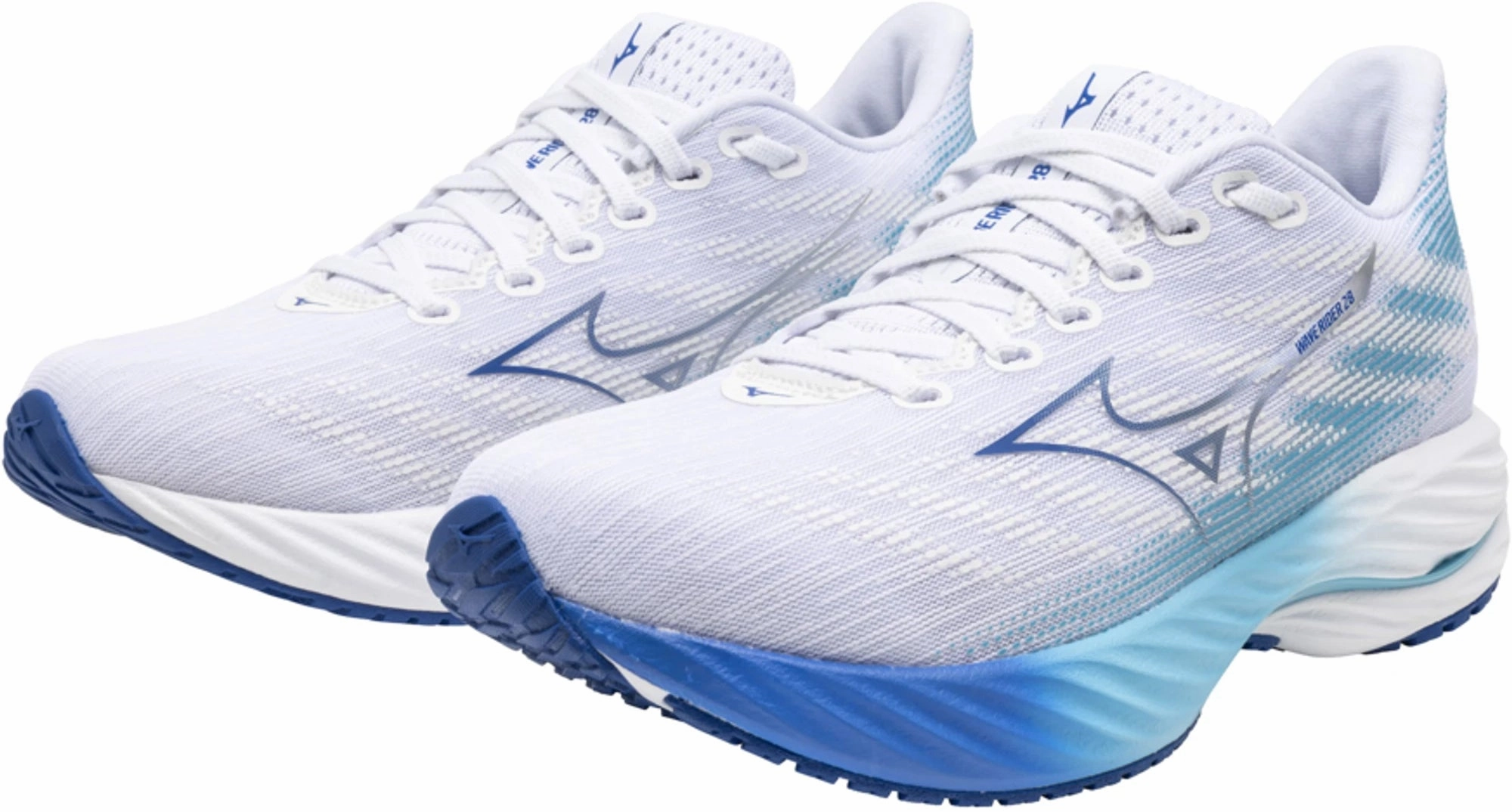 Mizuno Wave Rider 28 Womens Running Shoes - White Performance Sneakers