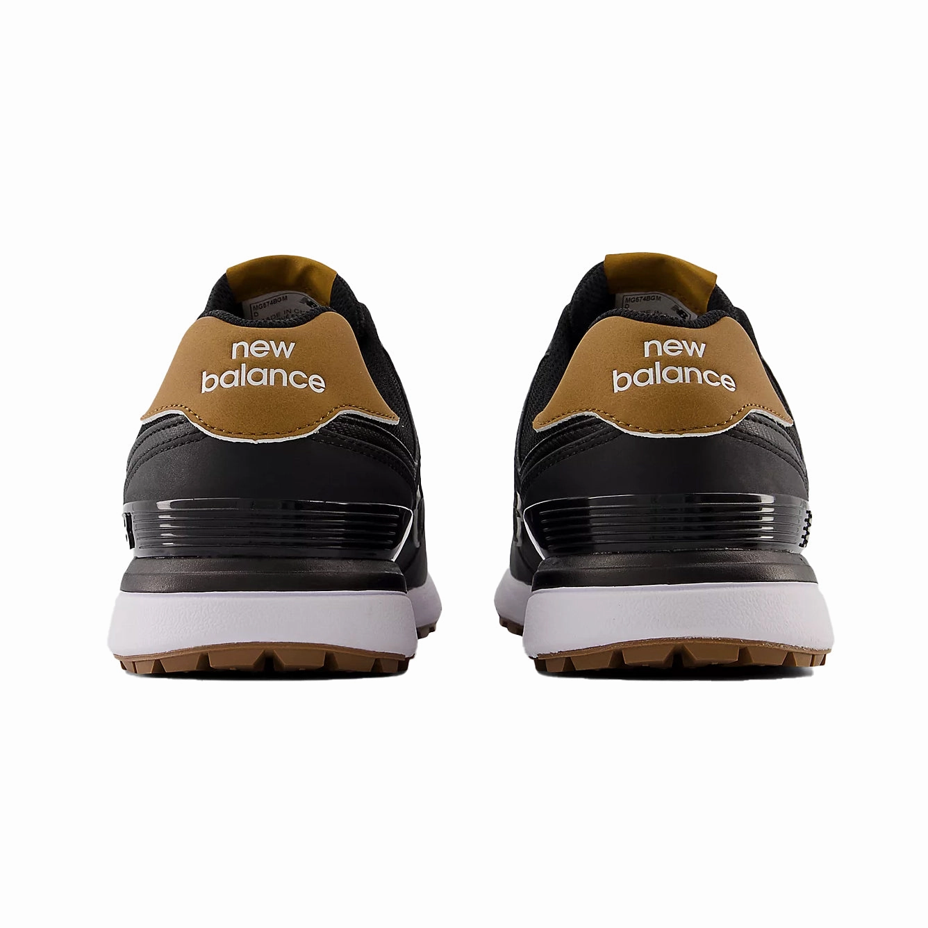 New Balance 574 Greens v2 Spikeless Wide (EE) Golf Shoes - Black/Gum Chic Platform Sneakers