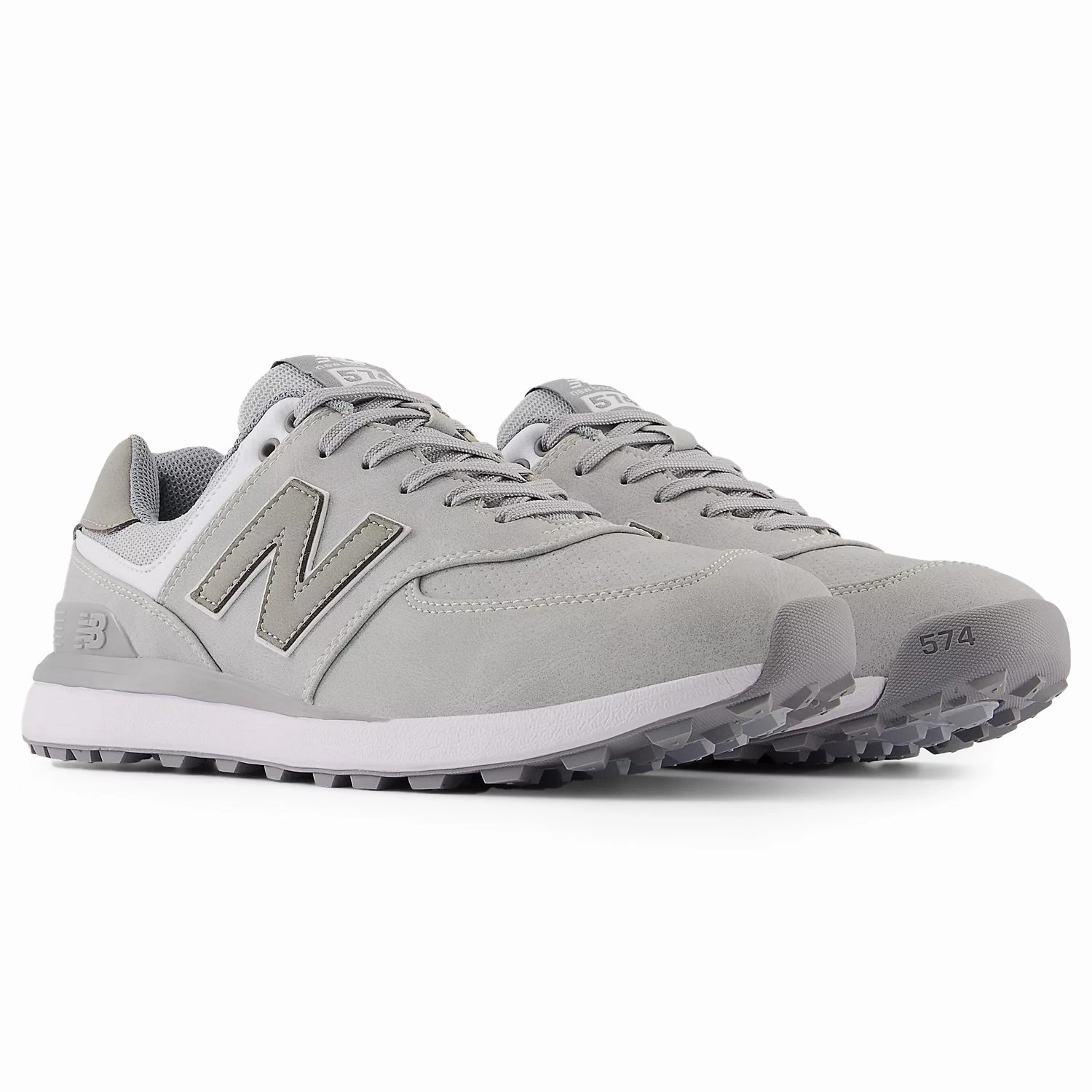New Balance 574 Greens v2 Spikeless Wide (EE) Golf Shoes - Light Grey Stable Course Shoes