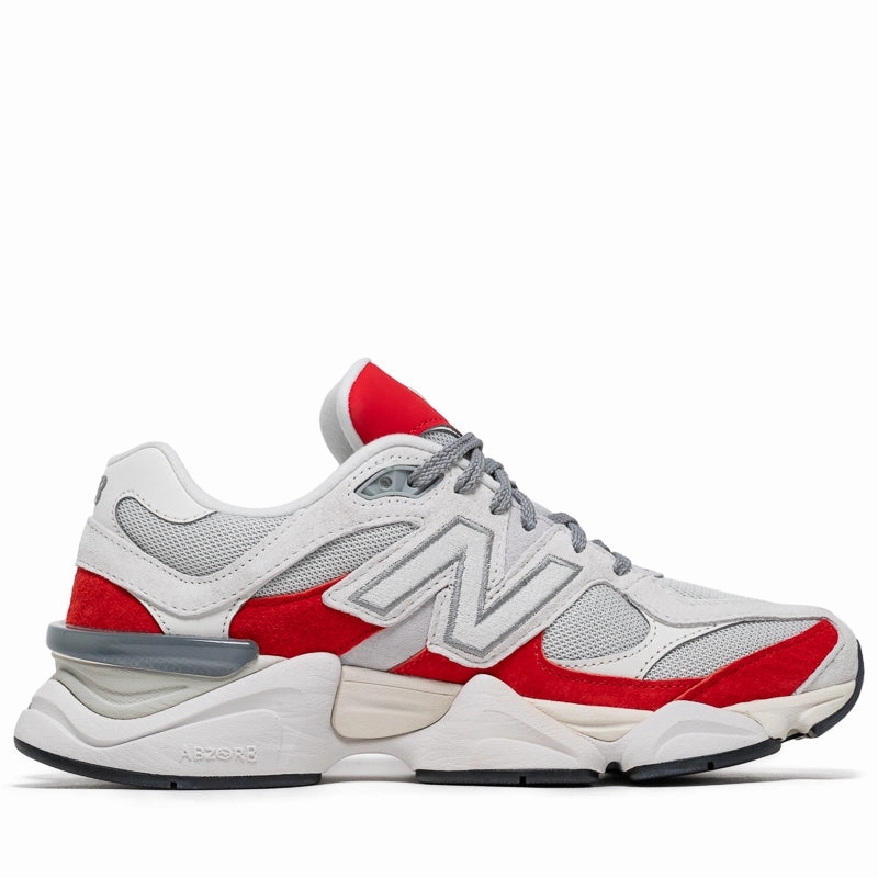 New Balance 9060 - Grey/True Red New Balance versatile casual sneakers