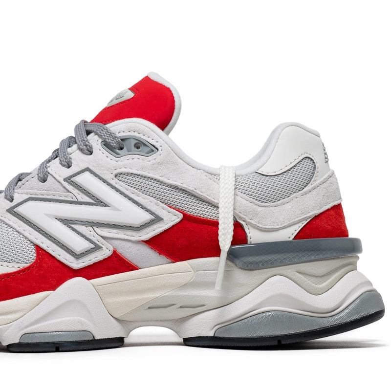 New Balance 9060 - Grey/True Red New Balance versatile casual sneakers