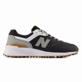 New Balance 997 Spikeless Wide (EE) Golf Shoes - Black/White Spikeless golf footwear