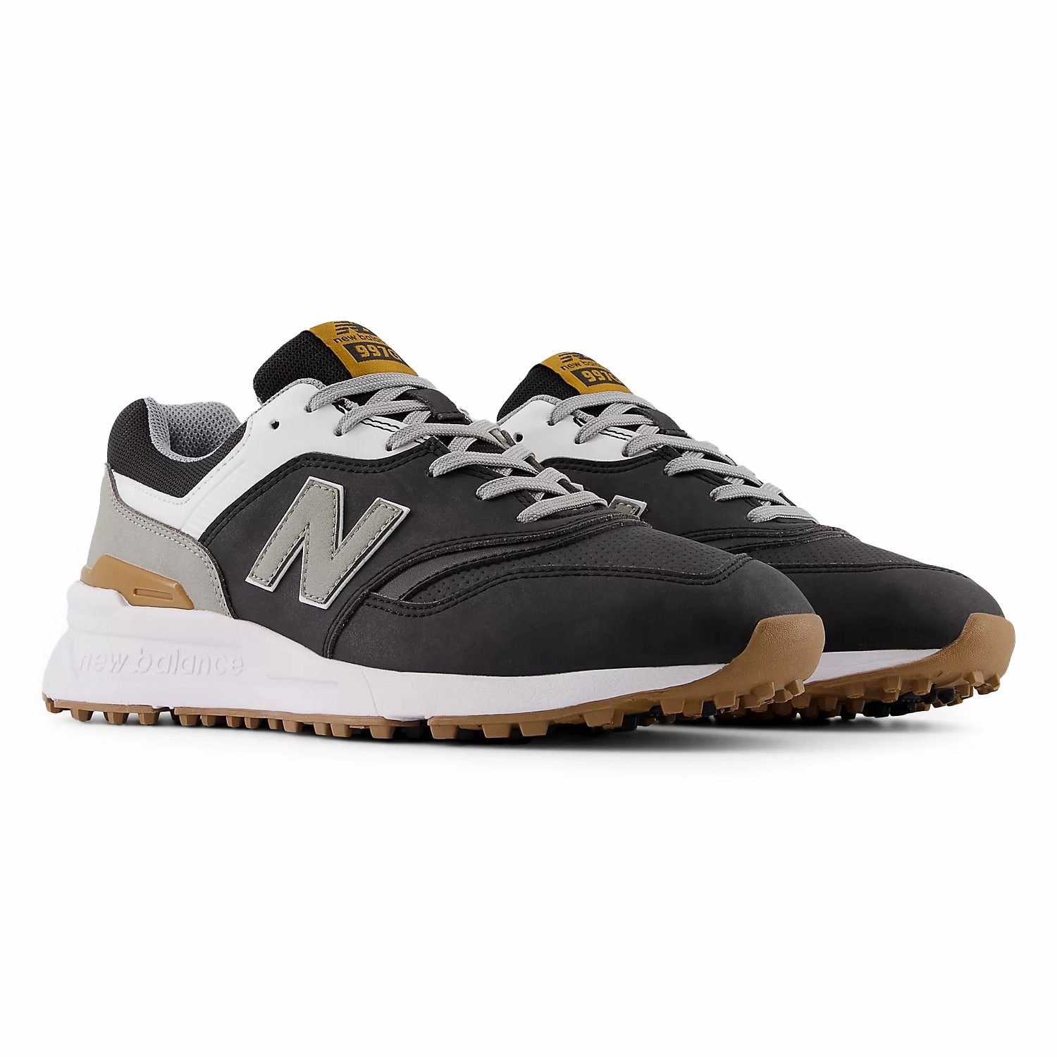 New Balance 997 Spikeless Wide (EE) Golf Shoes - Black/White Stable Course Shoes
