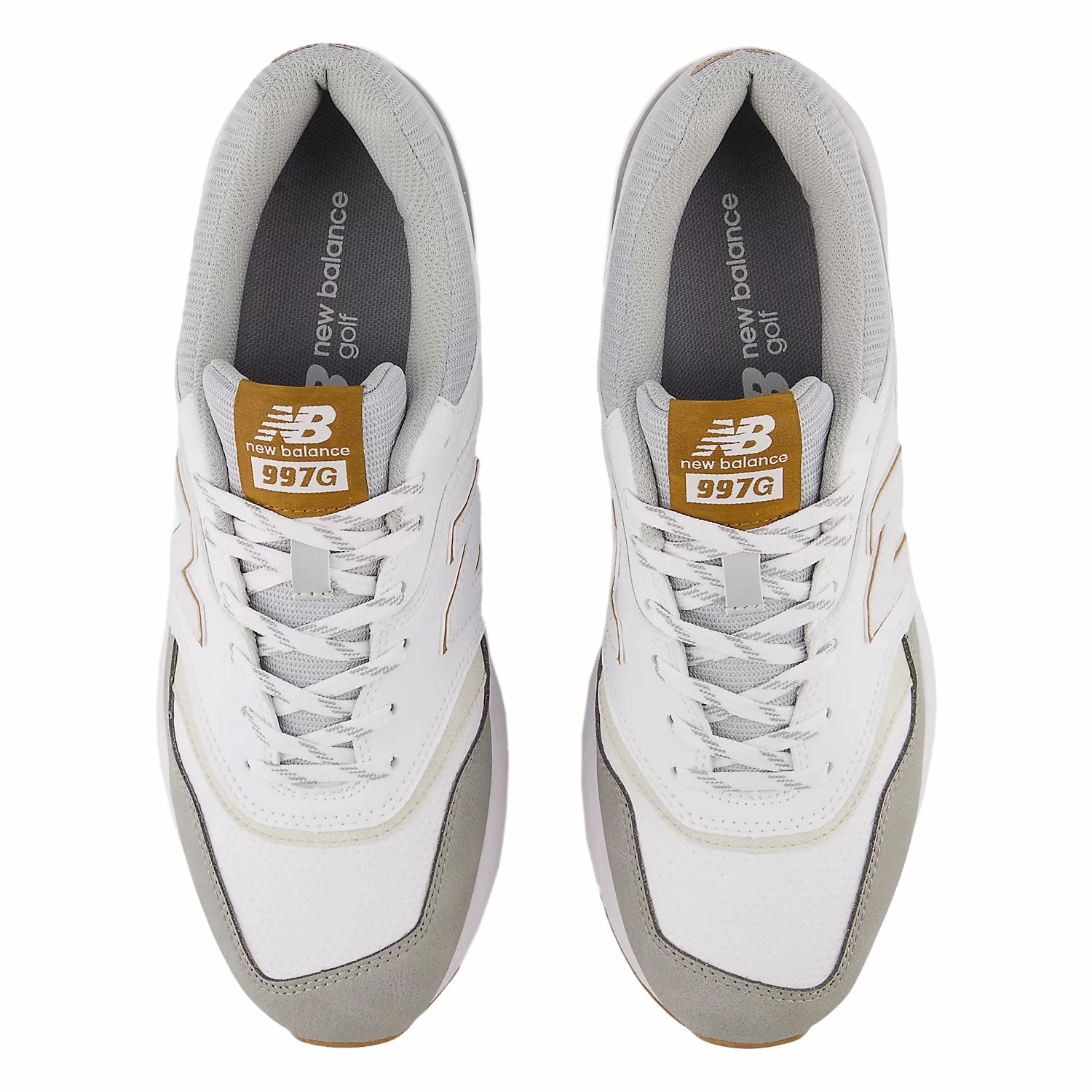 New Balance 997 Spikeless Wide (EE) Golf Shoes - White/Grey Stable Course Shoes