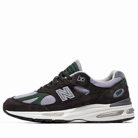 New Balance Made in UK 991v2 - Licorice/Lavender Gray New Balance casual trainers with arch support