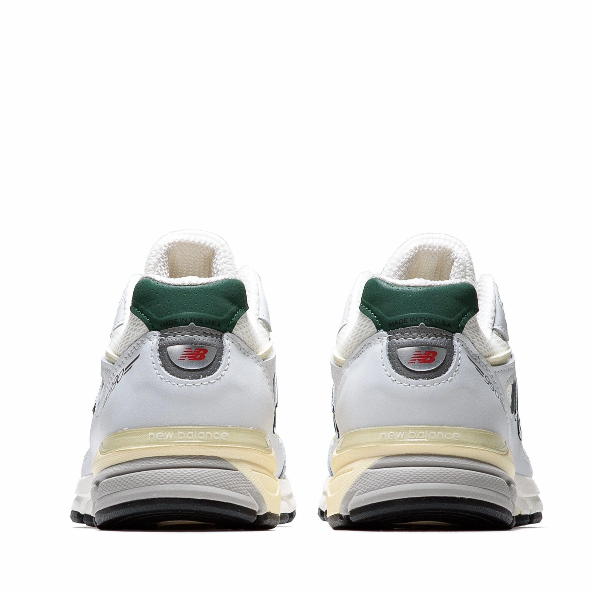 New Balance Made in USA 990v4 - White/Forest Green New Balance versatile casual sneakers