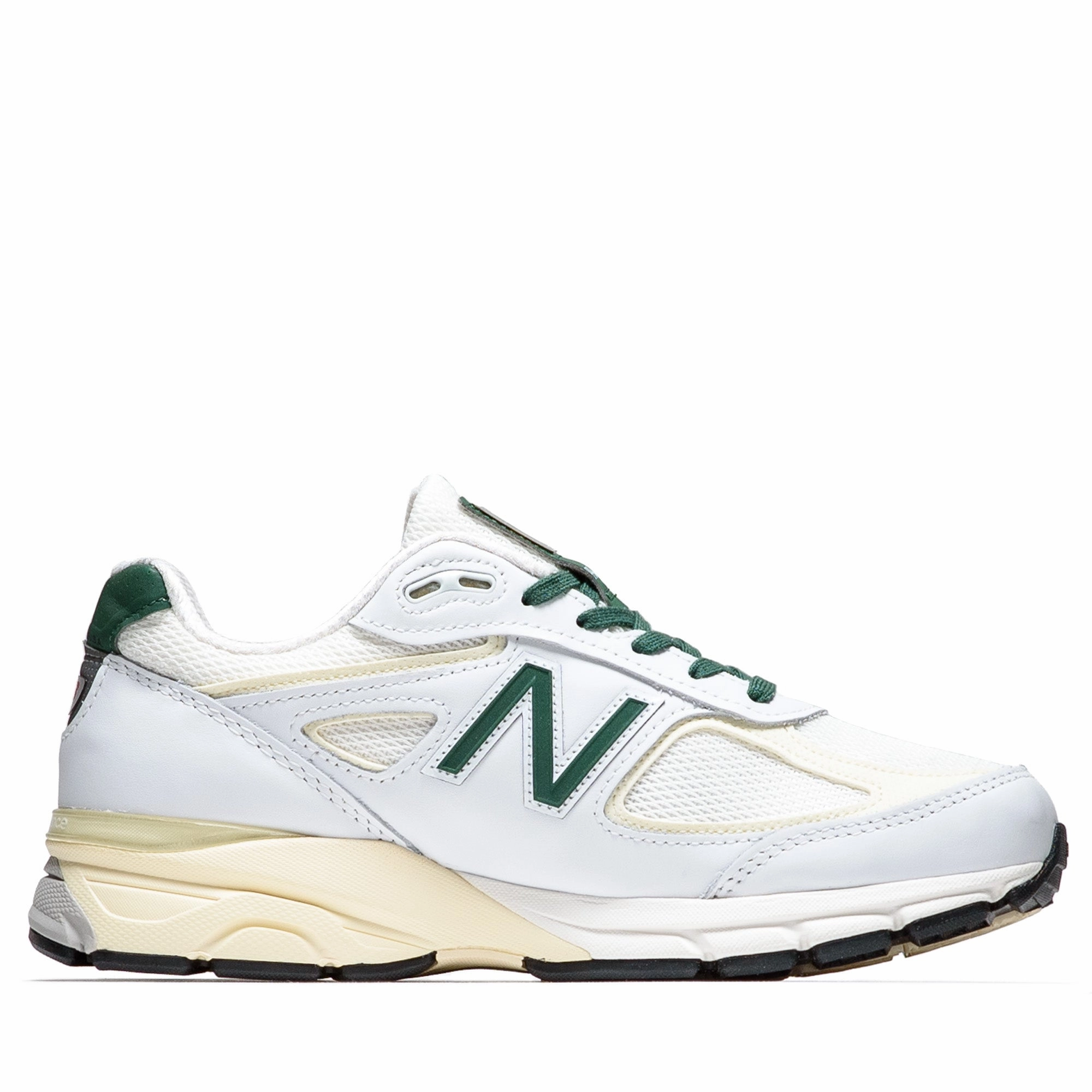 New Balance Made in USA 990v4 - White/Forest Green New Balance versatile casual sneakers