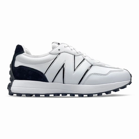 New Balance Women's 327 Spikeless Golf Shoes - White/Black Spikeless golf footwear