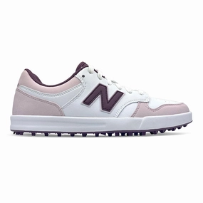 New Balance Women's 480 Spikeless Golf Shoes -White/Light Pink Spikeless golf footwear