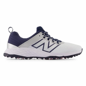 New Balance Women's Fresh Foam Contend v2 Wide Spikeless Golf Shoes -White/Navy Spikeless golf footwear