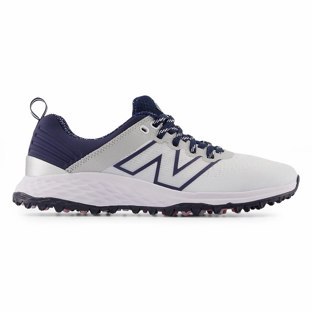 New Balance Women's Fresh Foam Contend v2 Wide Spikeless Golf Shoes -White/Navy New Balance golf footwear