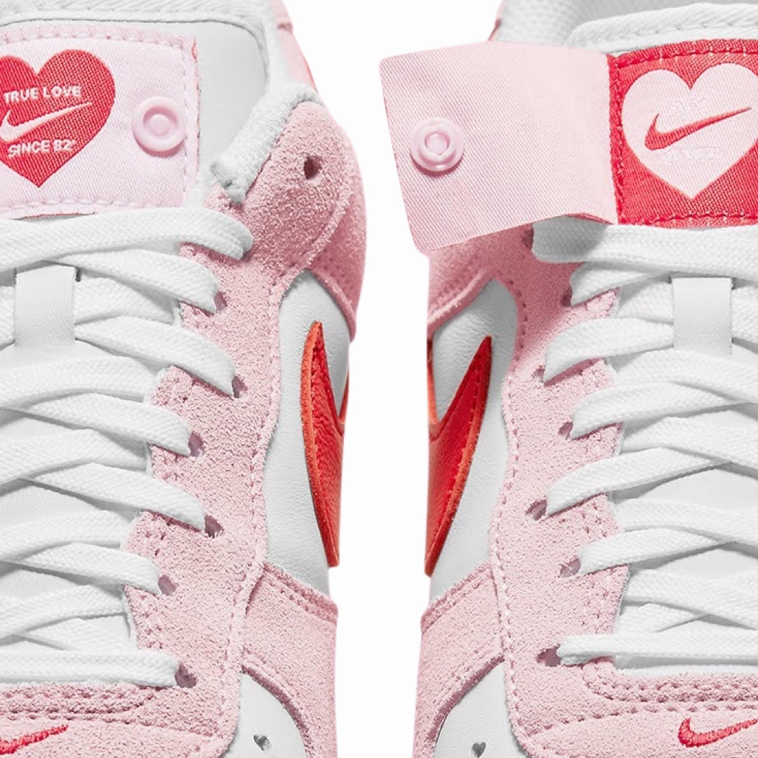 Nike Air Force 1 Low 07 QS Valentines Day Love Letter Tulip Pink University Red White Basketball Shoes