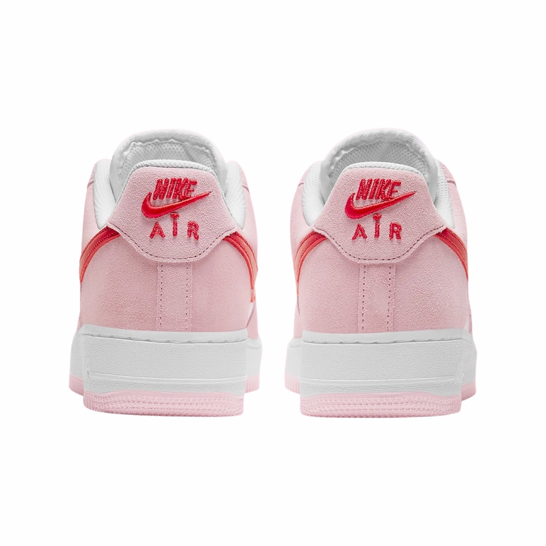 Nike Air Force 1 Low 07 QS Valentines Day Love Letter Tulip Pink University Red White Basketball Shoes