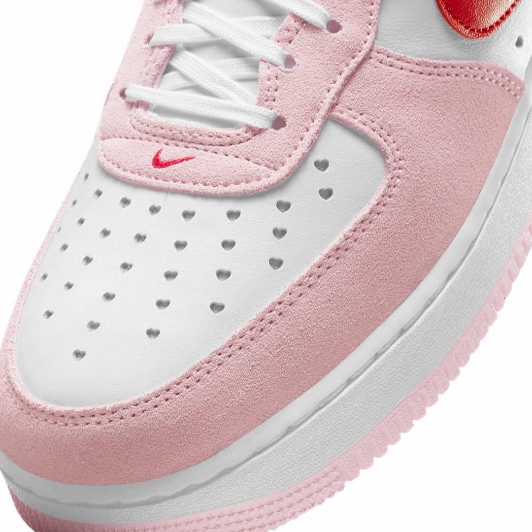 Nike Air Force 1 Low 07 QS Valentines Day Love Letter Tulip Pink University Red White Basketball Shoes