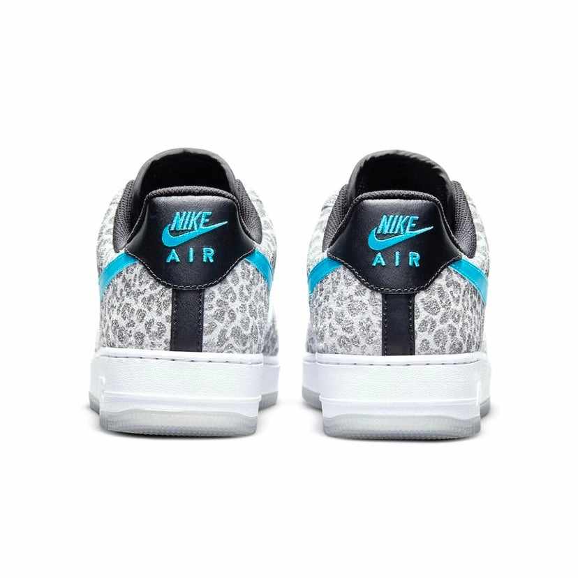 Nike Air Force 1 Low Leopard Blue Fury Black Grey Modern Sneakers