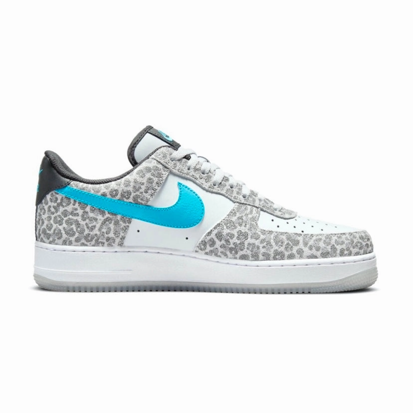 Nike Air Force 1 Low Leopard Blue Fury Black Grey Modern Sneakers