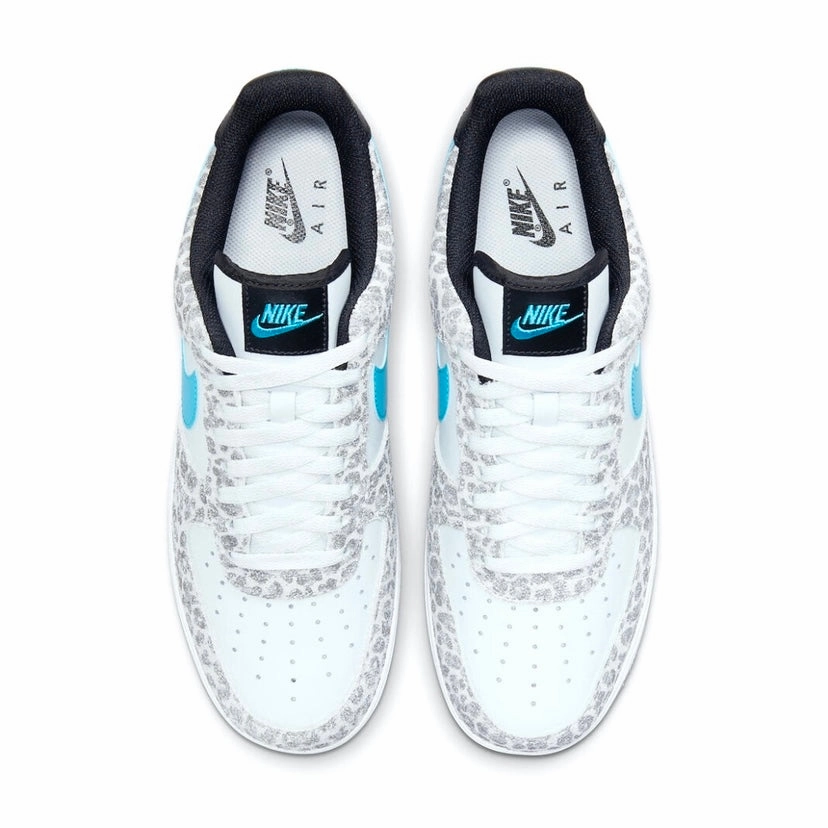 Nike Air Force 1 Low Leopard Blue Fury Black Grey Modern Sneakers
